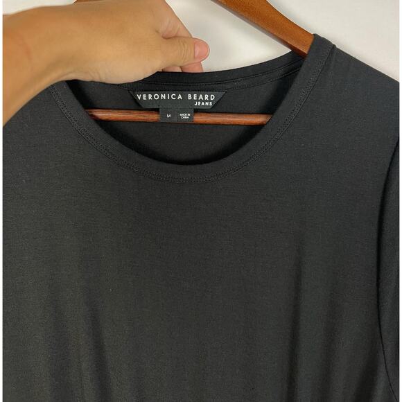 VERONICA BEARD Ruched Hannock M Dress In Black - Picture 3 of 11